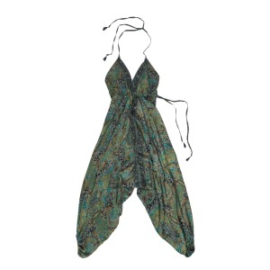 Kombinezon wiązany na szyi i plecach - ciemnozielony