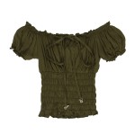 Bluzka - hiszpanka - ze ściągaczem - khaki
