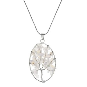 Naszyjnik - Drzewo Życia - Opal - owal