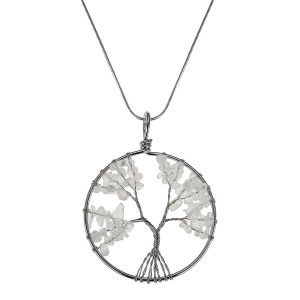 Naszyjnik - Drzewo Życia - Kryształ górski - koło duże
