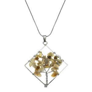 Naszyjnik - Drzewo Życia - Labradoryt - romb