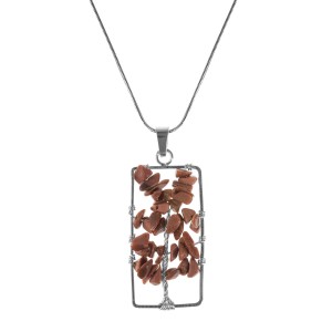 Naszyjnik - Drzewo Życia - Piasek Pustyni - prostokąt