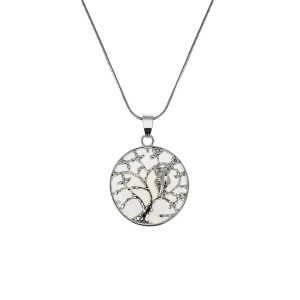 Naszyjnik - Drzewo Życia z sową - Opal