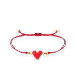 Bransoletka pleciona z koralików - Miyuki - Serce