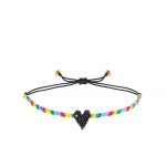 Bransoletka pleciona z koralików - Miyuki - Serce