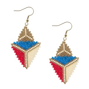 Kolczyki plecione z koralików - Miyuki