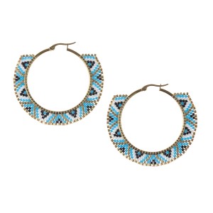 Kolczyki plecione z koralików - Miyuki