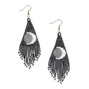 Kolczyki plecione z koralików Miyuki - Pełnia - Słońce i Księżyc 