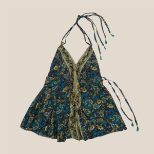 Bluzka - top - niebiesko miedziana