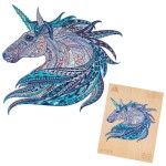 Puzzle drewniane - Jednorożec - Rozmiar L