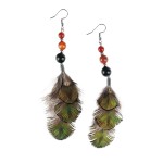 Kolczyki - Magia Piór - kamienie naturalne