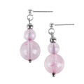Kwarc różowy kolczyki