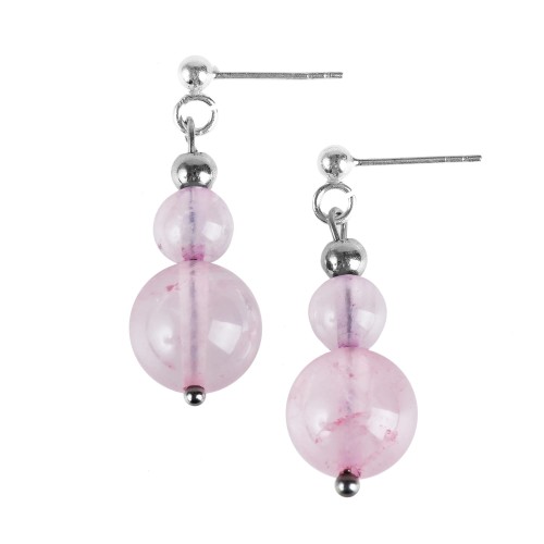Kwarc różowy kolczyki